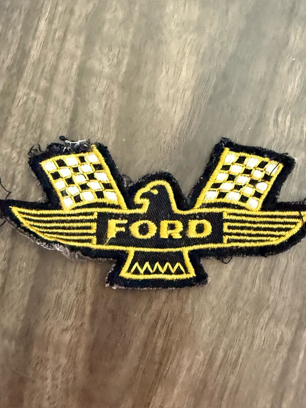 Vintage Ford Black & Yellow Embroidered Eagle Patch